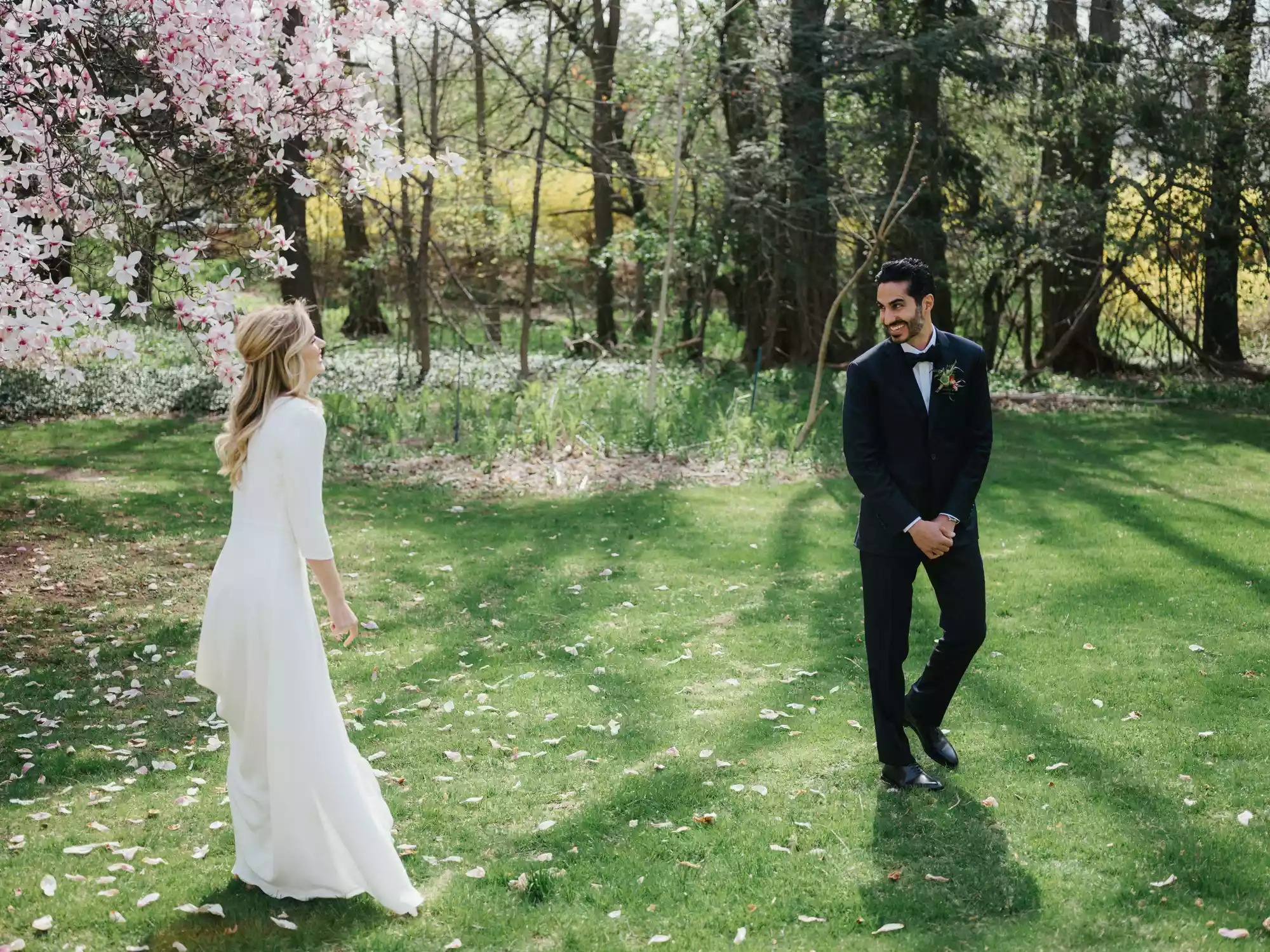 Elizabeth Lail and her husband Nieku Manshadi on their wedding day.