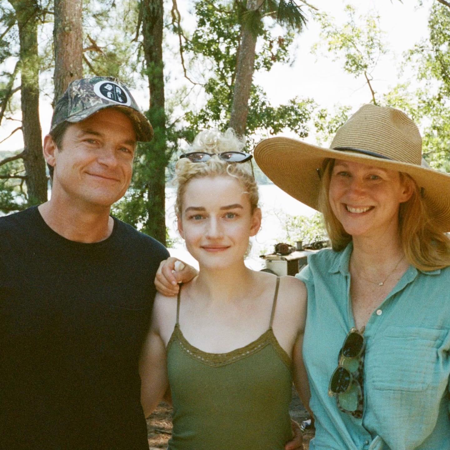 Julia Garner with her 'Ozark' co-stars Jason Bateman and Laura Linney