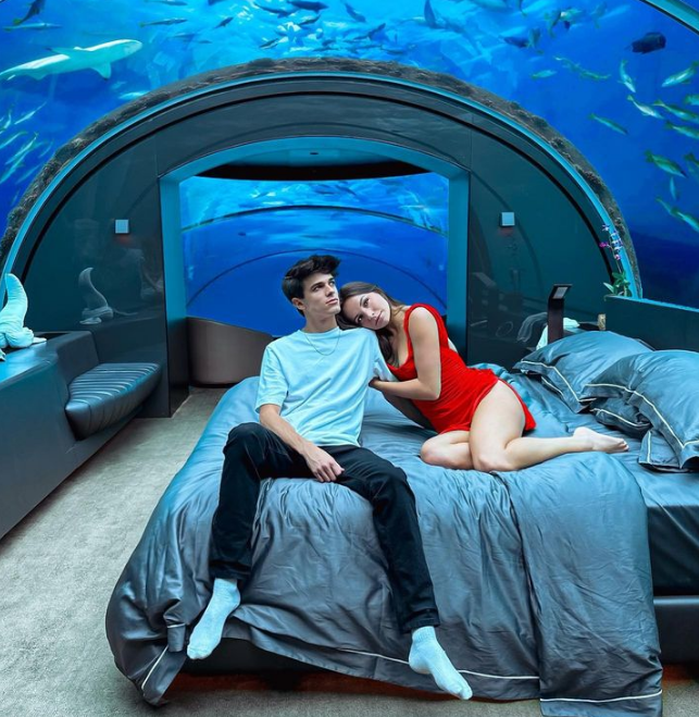 Brent Rivera and Pierson Wodzynski stayed at an underwater hotel in Maldives.