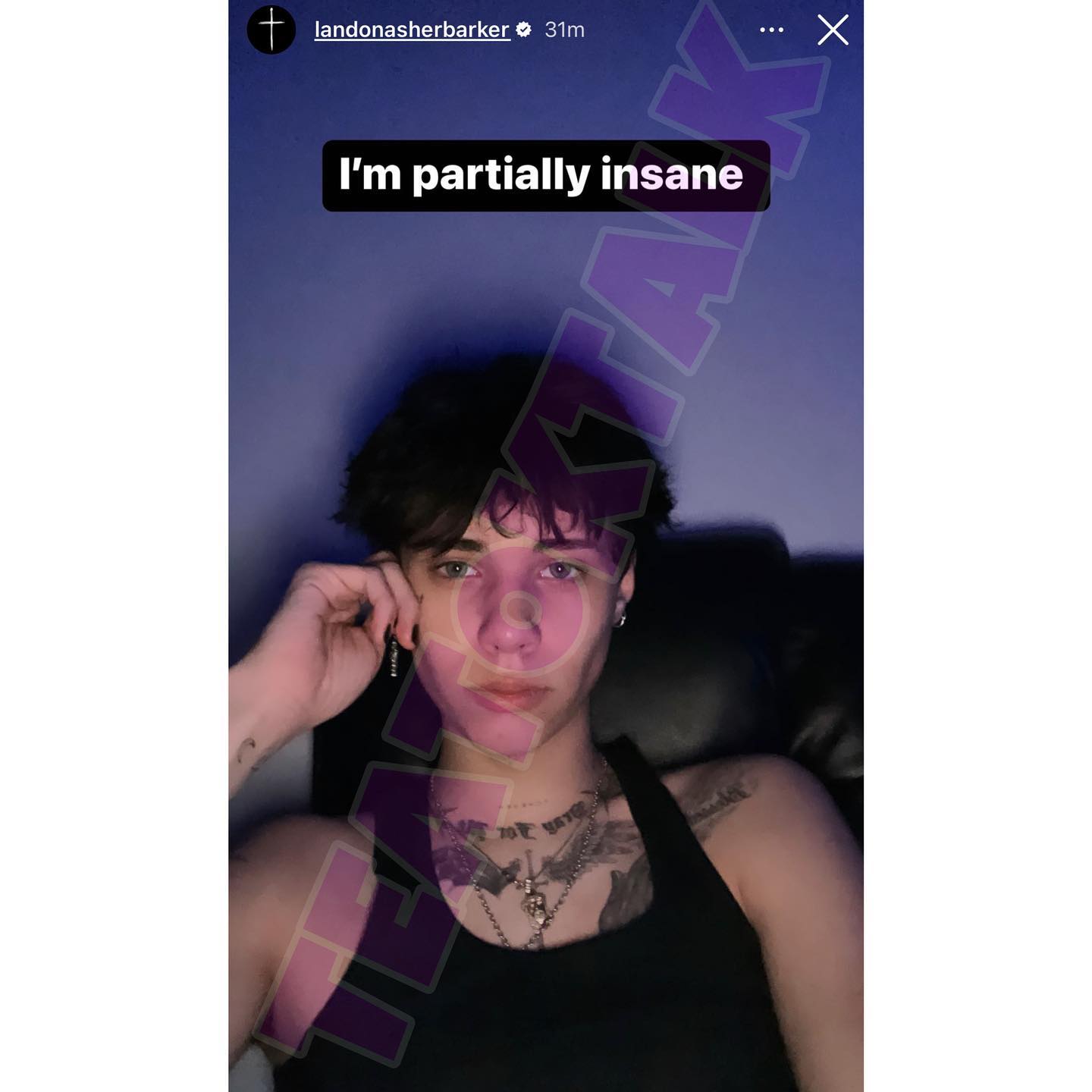 Landon Barker's Instagram story after pictures of Charli D’Amelio and Alex Novian surfaced