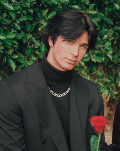 Kristian Ramey with rose on Valentine's Day