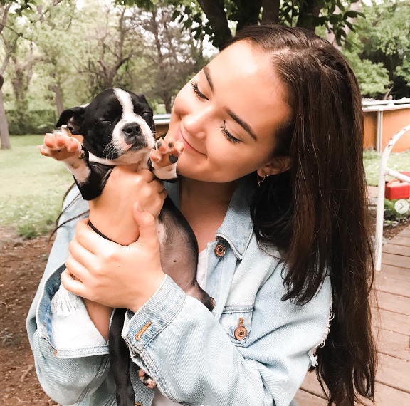 Reese Regan with her dog Zoe