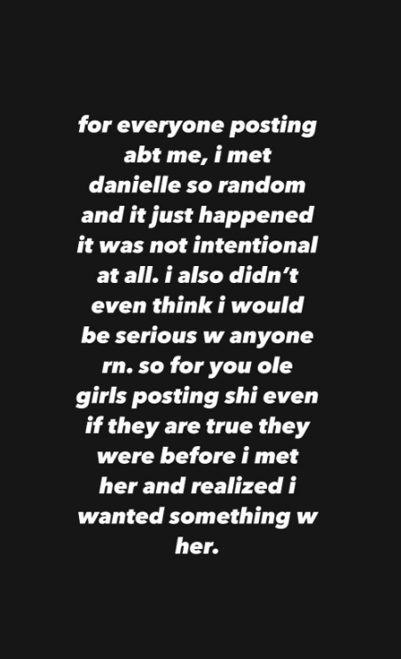Brandon addressing his relationship with Danielle Cohn.