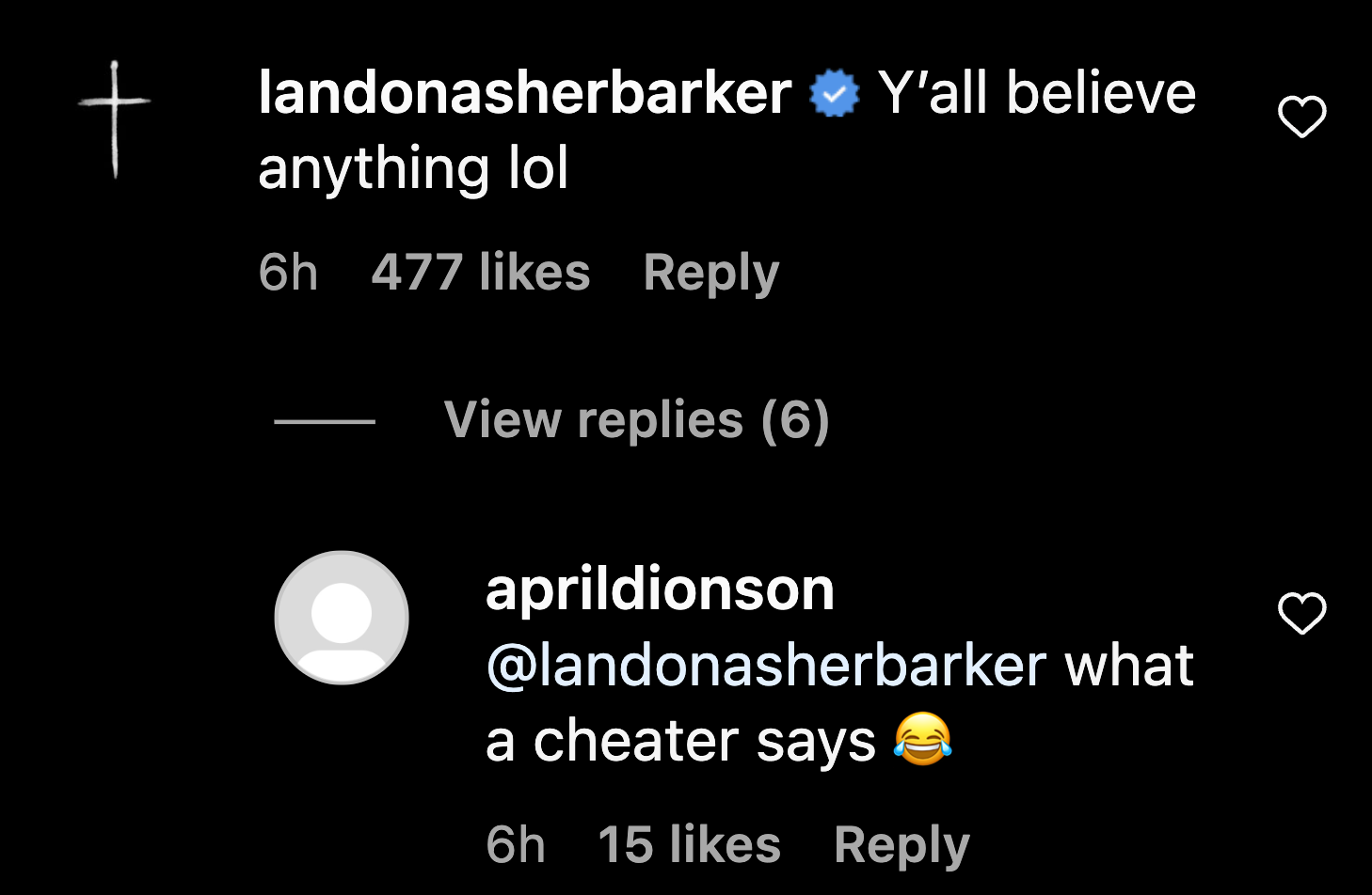 Langdon Barker responded to allegations of him wanting to hook up with an OnlyFans model.