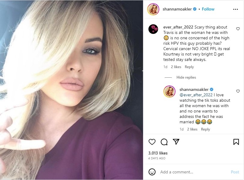 Shanna Moakler threw shade at ex Husband Travis Barker.