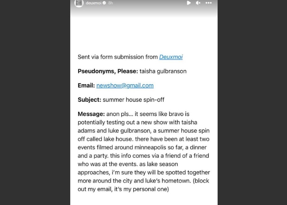 Deuxmoi reported on the new 'Summer House' spin-off.