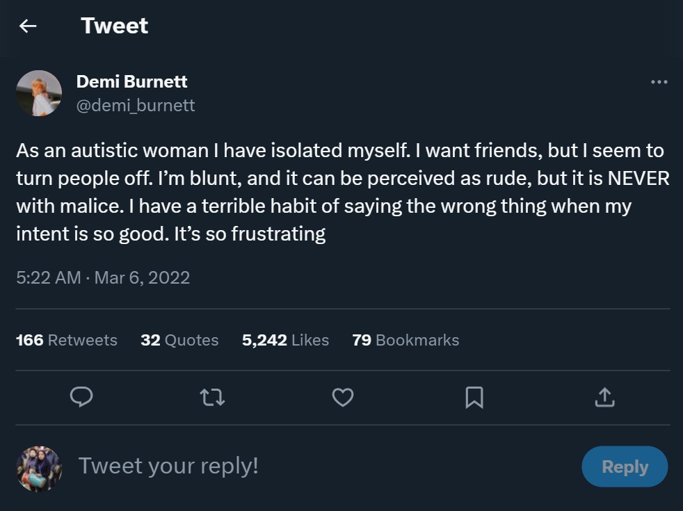 Demi Burnett responded to the hateful remark.