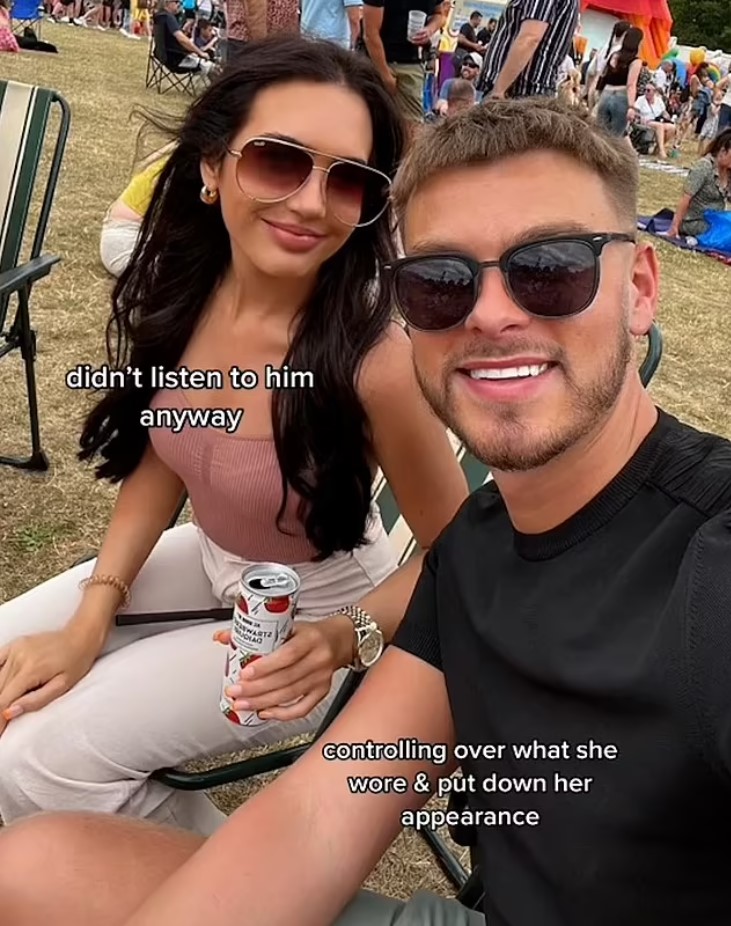 Screenshot of the TikTok video of George Fensom's ex-girlfriend Ebony Skeeley, accusing him of cheating and more