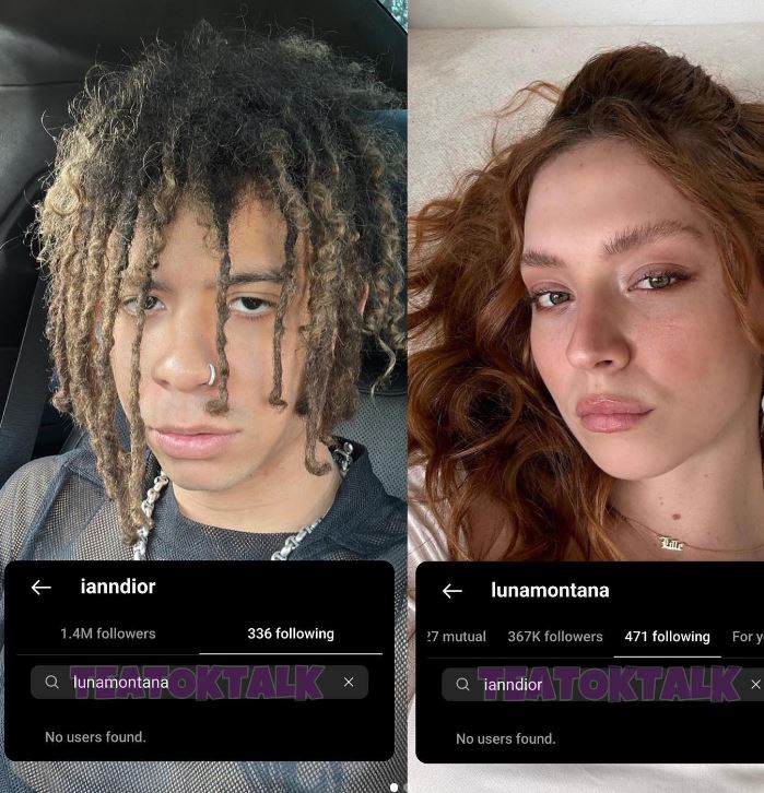 Iann Dior and Luna Montana unfollowed each other.