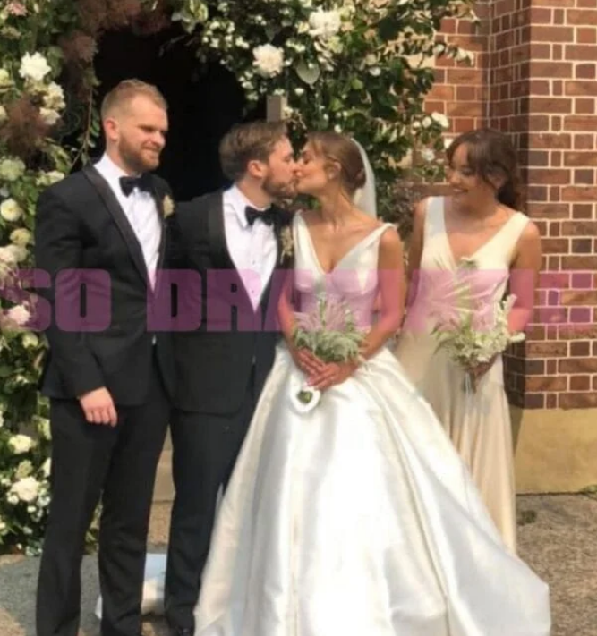 Domenica Calarco with her first husband Luke Rodley at their wedding