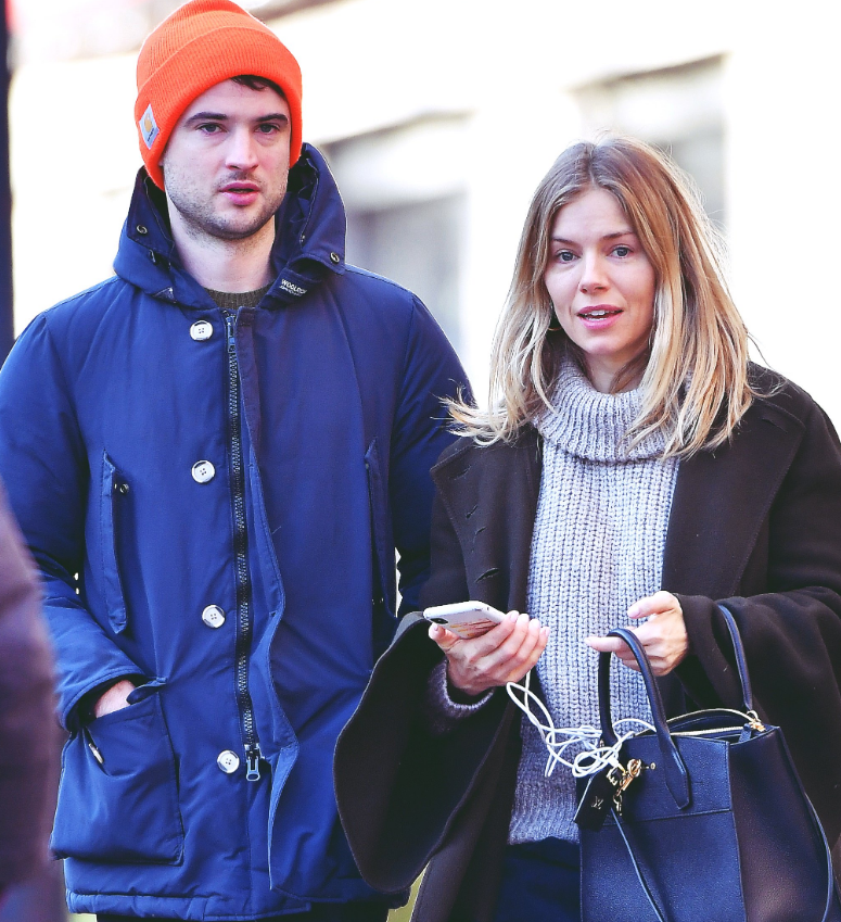 Tom Sturridge with his former fiancée Sienna Miller.