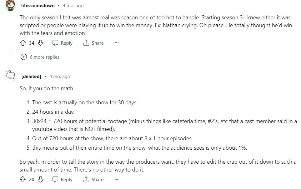Fans think Too Hot To Handle is scripted.