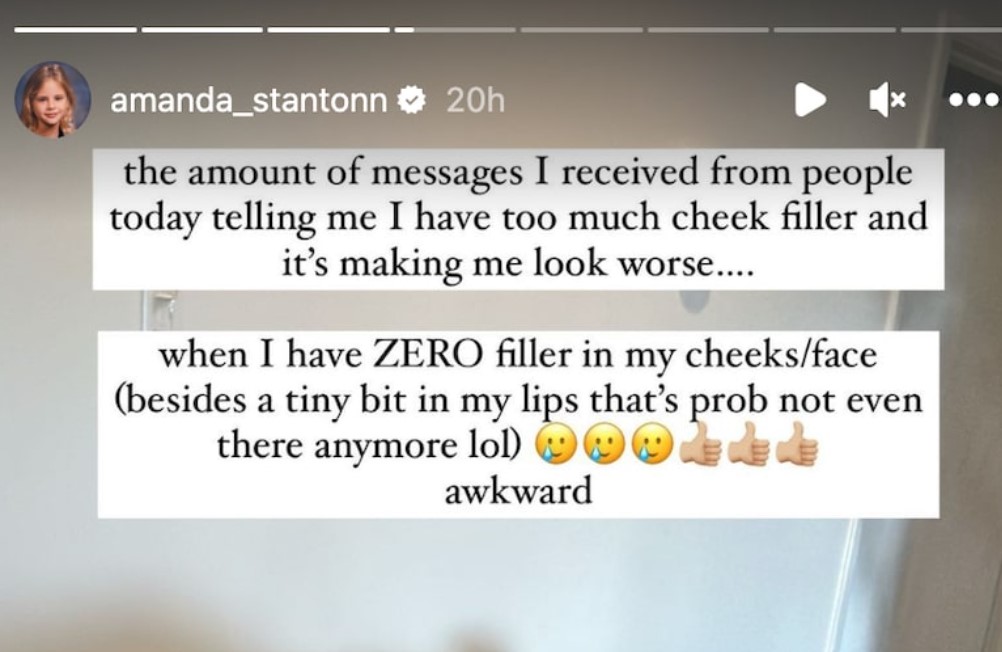 Amanda Stanton addressed the criticism on Instagram story.