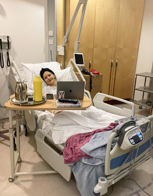 Ben Alldis’ fiancee Leanne Hainsby receiving treatment for her breast cancer.