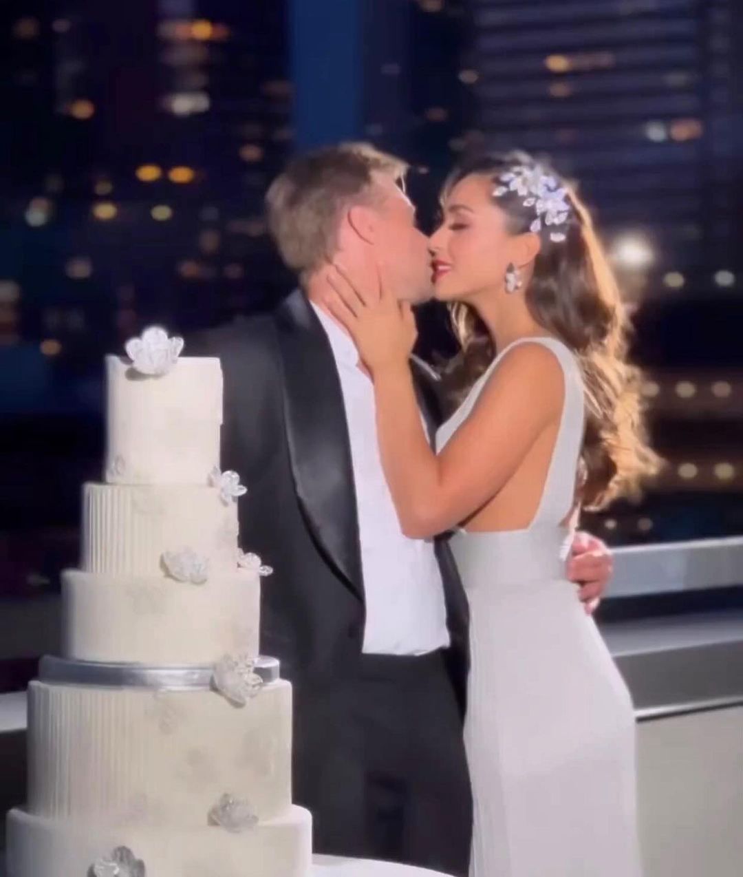 Lindsey Morgan and her future husband, Shaun Sipos, during their wedding rehearsals