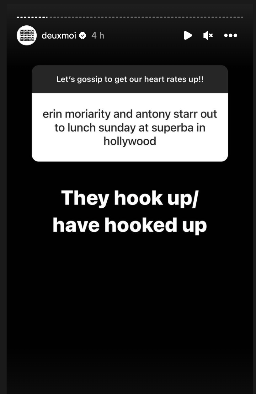 Deuxmoi suggests Erin Moriarty and Antony Starr are more than friends.