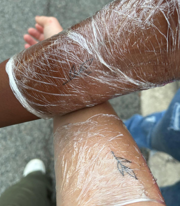 Jasmine Goode and her girlfriend Melissa Marie get new matching tattoos.