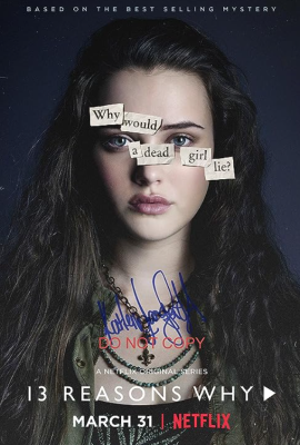 Katherine Langford on 13 Reasons Why poster.