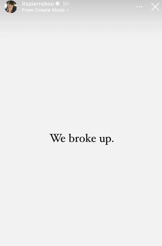 Pierre Boo announced his break up with Nicky Champa. 