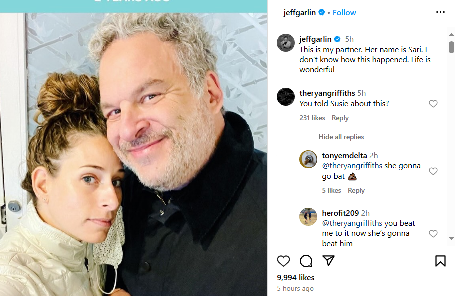 Jeff Garlin with his girlfriend Sari Tracht.