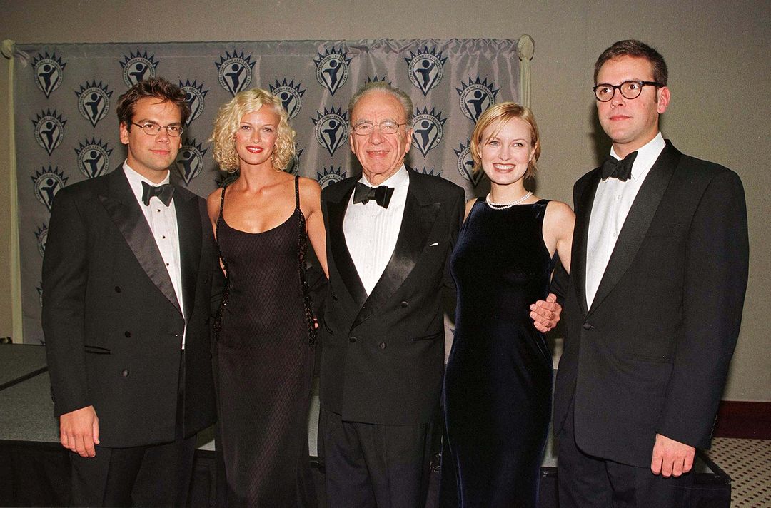 Rupert Murdoch with his second wife and children.