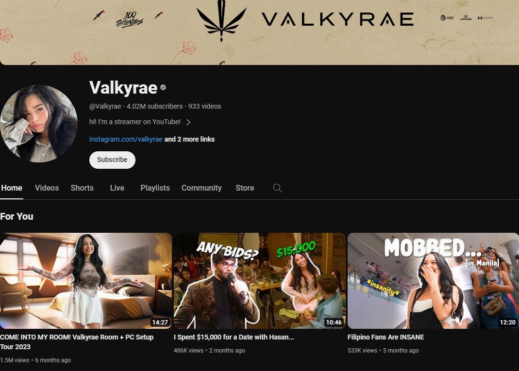 Valkyrae boasts an impressive number of subscribers on YouTube.