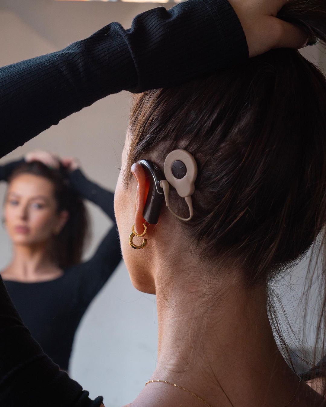 Abigail Heringer wearing a cochlear hearing implant