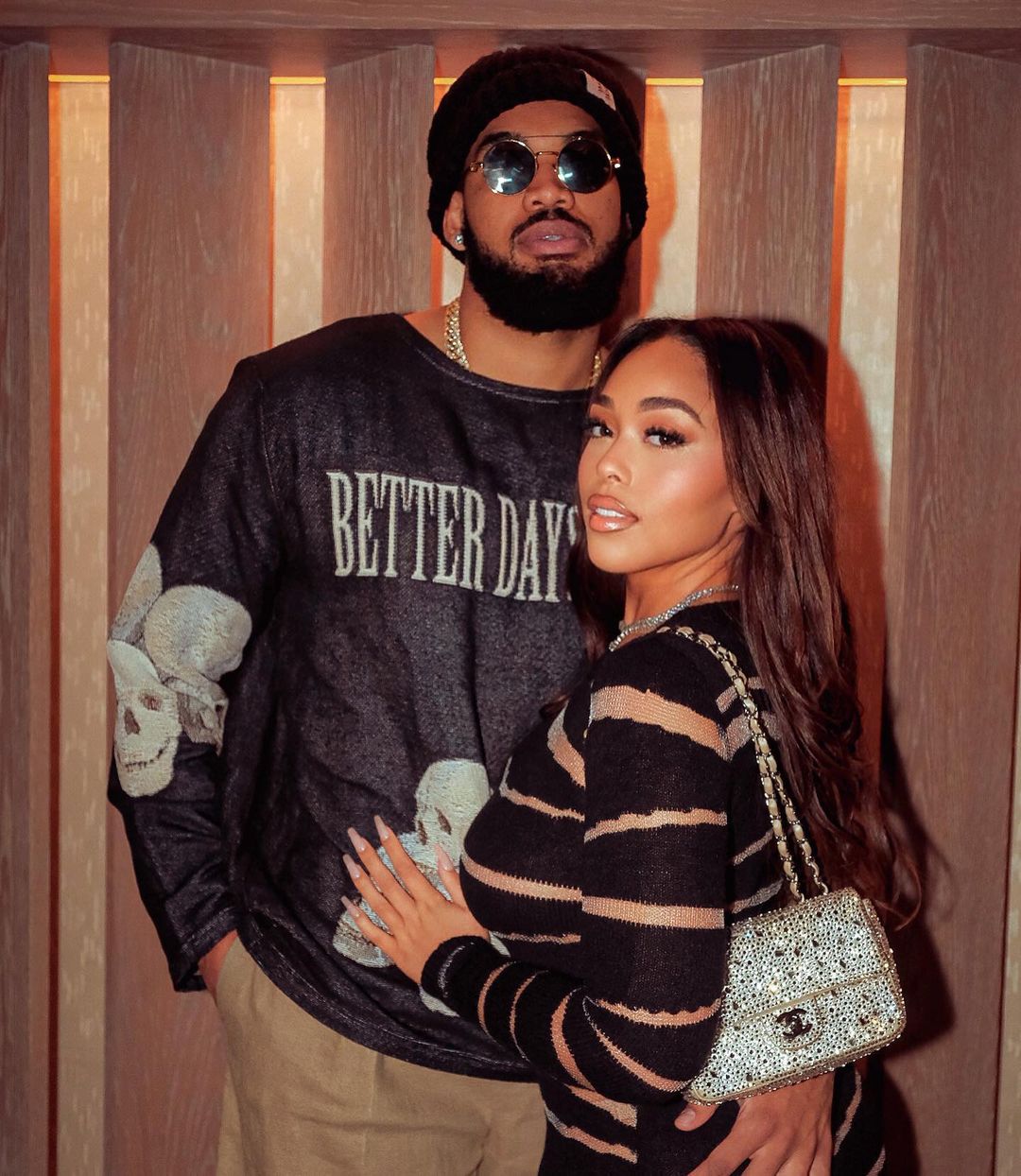 Jordyn Woods with her boyfriend Karl-Anthony Towns