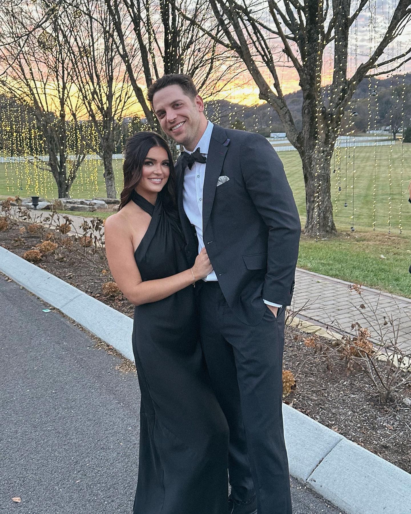 Raven Gates attending a friend's wedding with her husband Adam Gottschalk