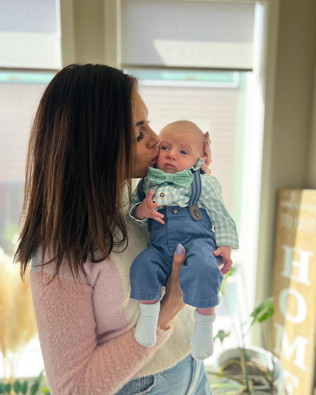 Lace Morris with her infant baby boy