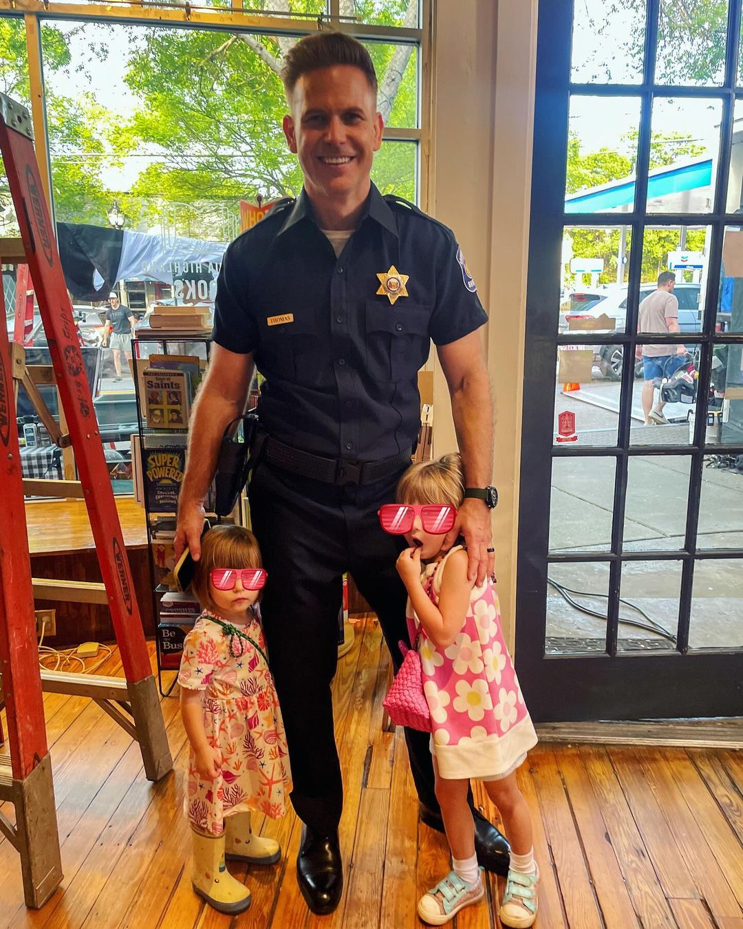 Matthew Davis seen alongside his two daughters at Assembly Studios in Atlanta