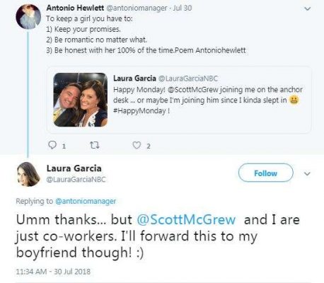 Laura Garcia shuts down dating rumors via Twitter