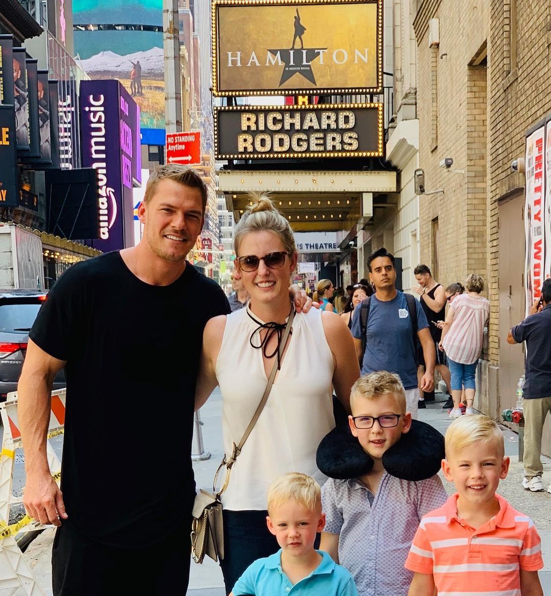 Alan Ritchson and Catherine Ritchson with their three sons.