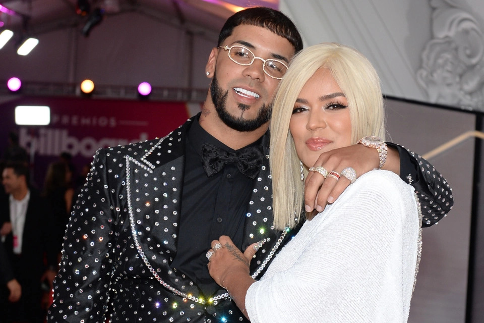 Karol G with her former fiance Anuel AA.