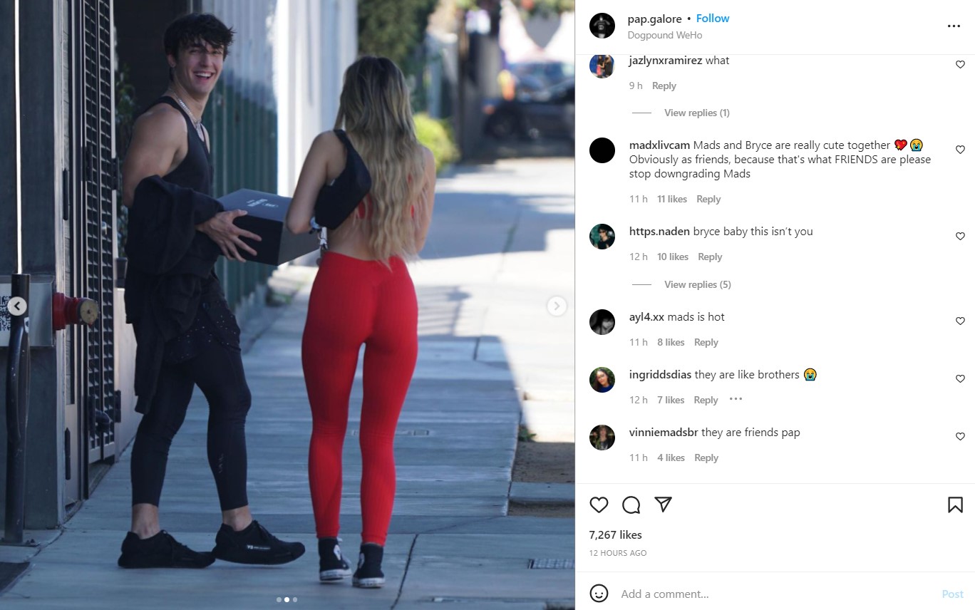 The paparazzi's original post and comments made by other fans.