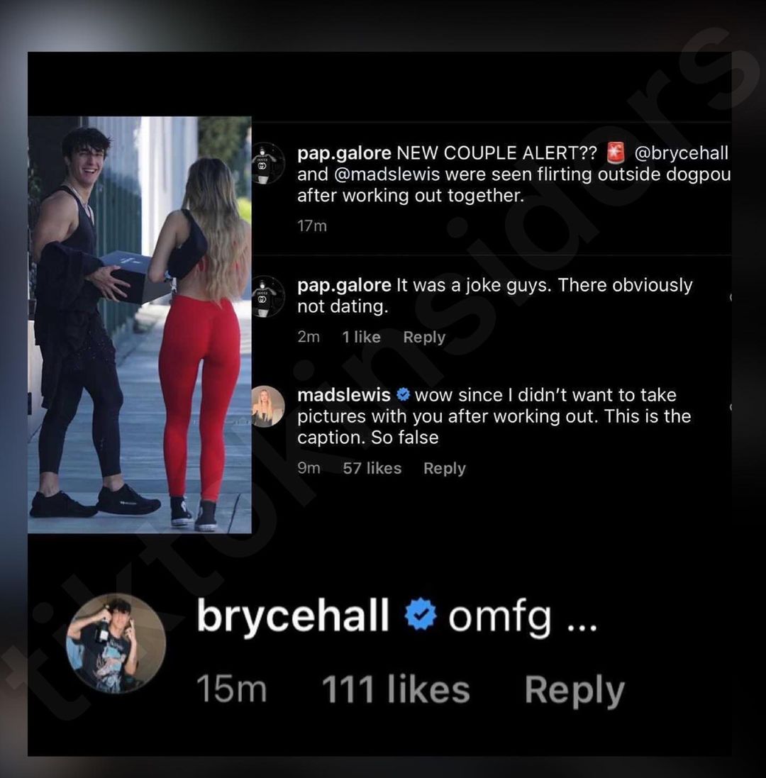 Mads Lewis and Bryce Hall reply to the dating allegation.