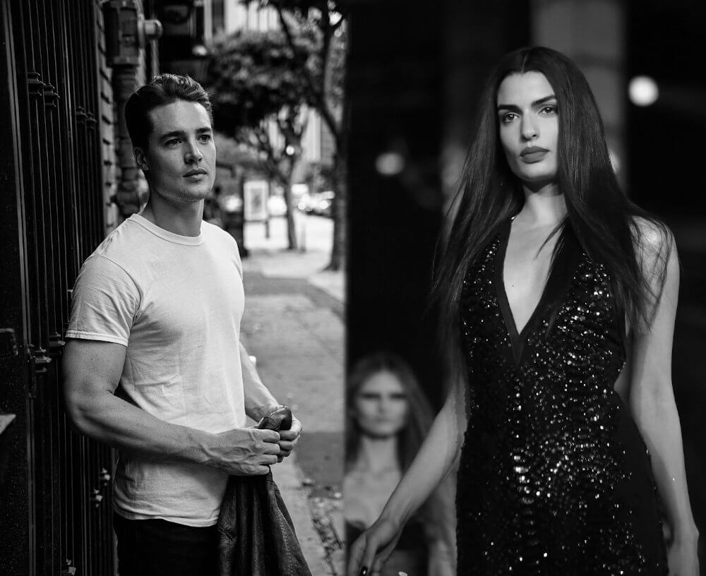 A collage picture of Alexander Dreymon and his ex-girlfriend Tonia Sotiropo...