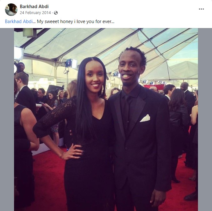 Barkhad Abdi's Facebook post with the second mysterious woman