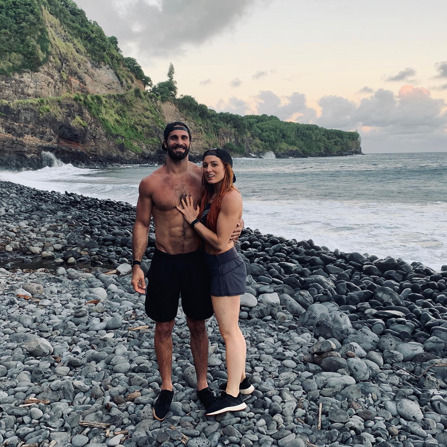 Picture posted by Becky Lynch while announcing her engagement to Seth Rollins