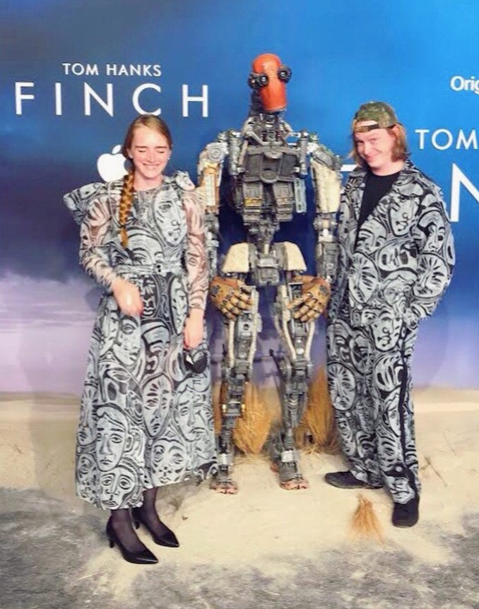 Caleb Landry Jones and his partner Katya Zvereva at the premiere of 'Finch'
