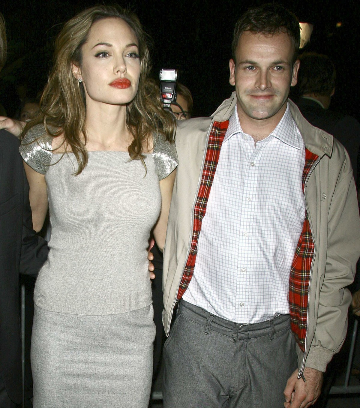 Jonny Lee Miller with his now-former wife Angelina Jolie