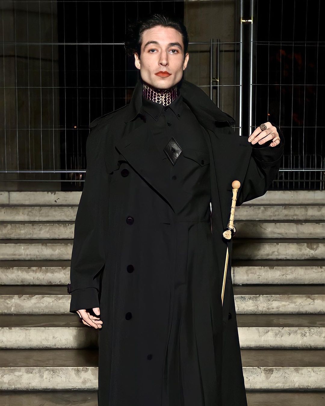 Ezra Miller during their photoshoot for Burberry