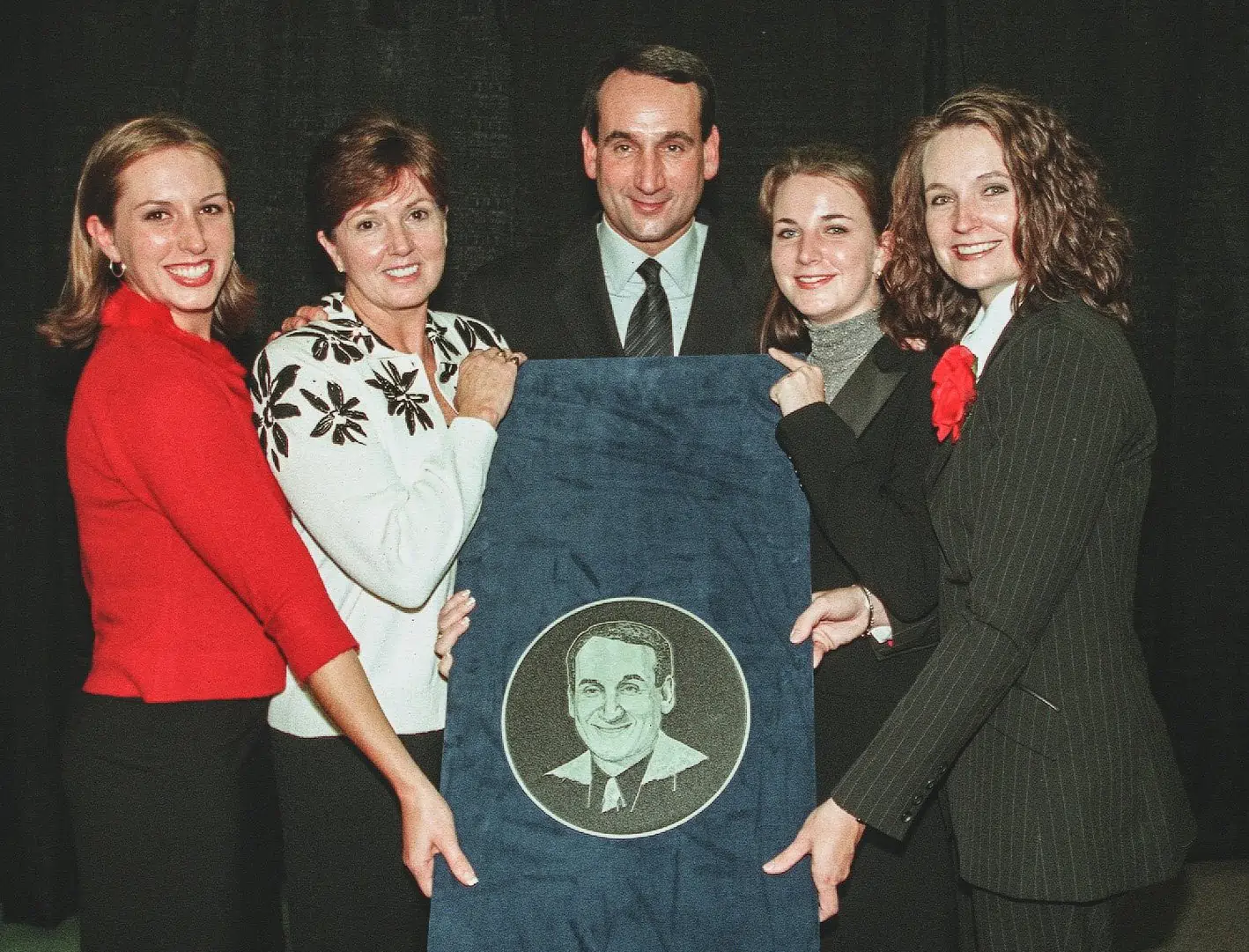 Mike Krzyzewski with his wife Mickie Krzyzewski and their three daughters