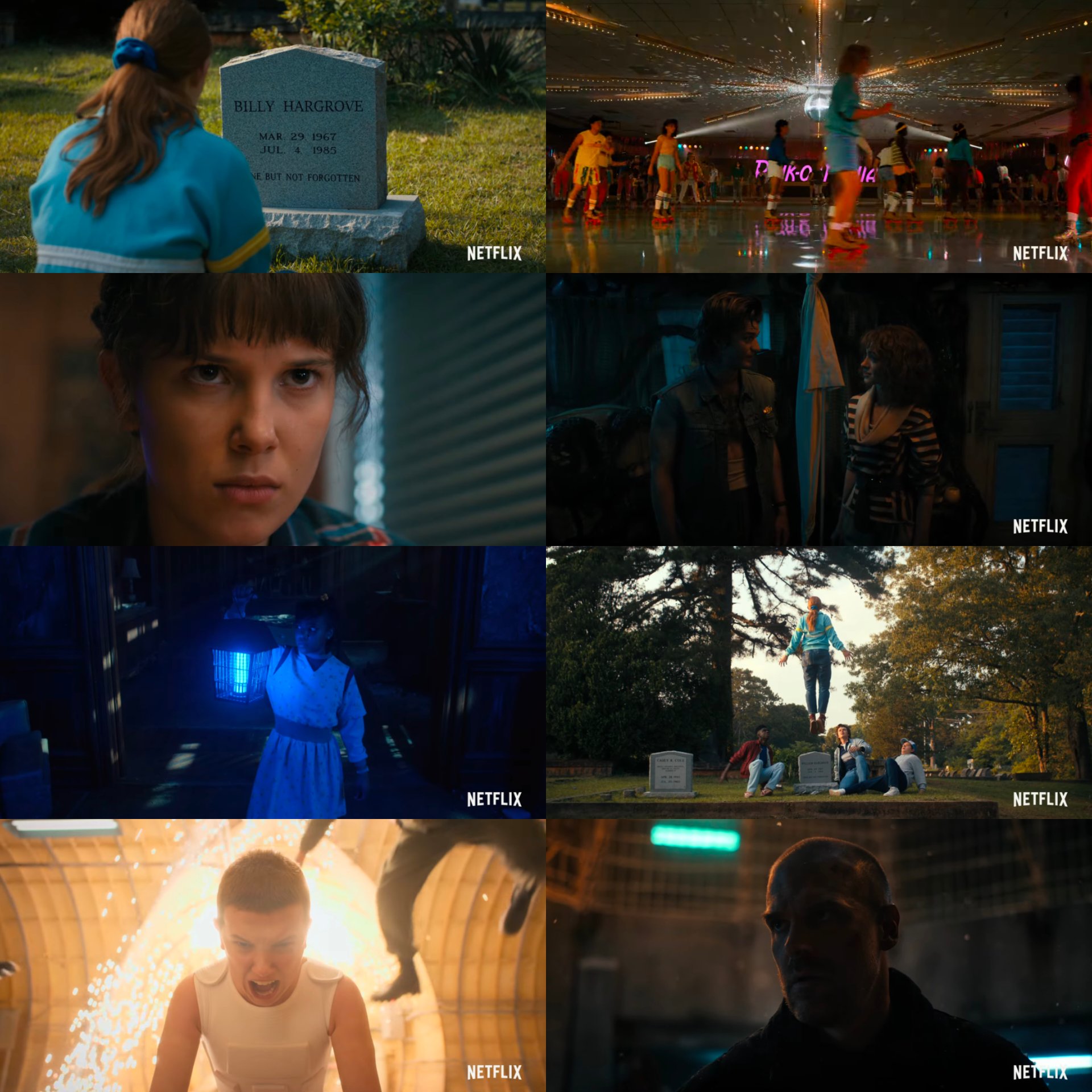 A collage of pictures from the 'Stranger Things' season four trailer