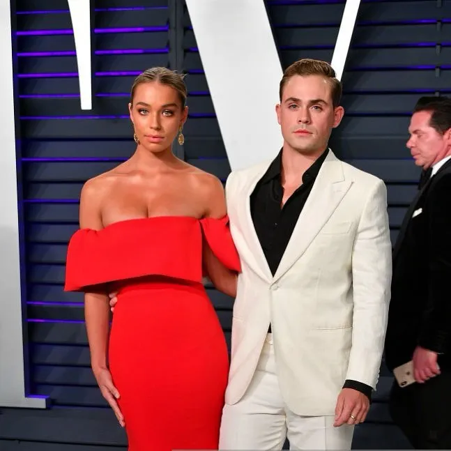Dacre Montgomery and his girlfriend, Liv Pollock, at the 2019 Vanity Fair Oscar after-party