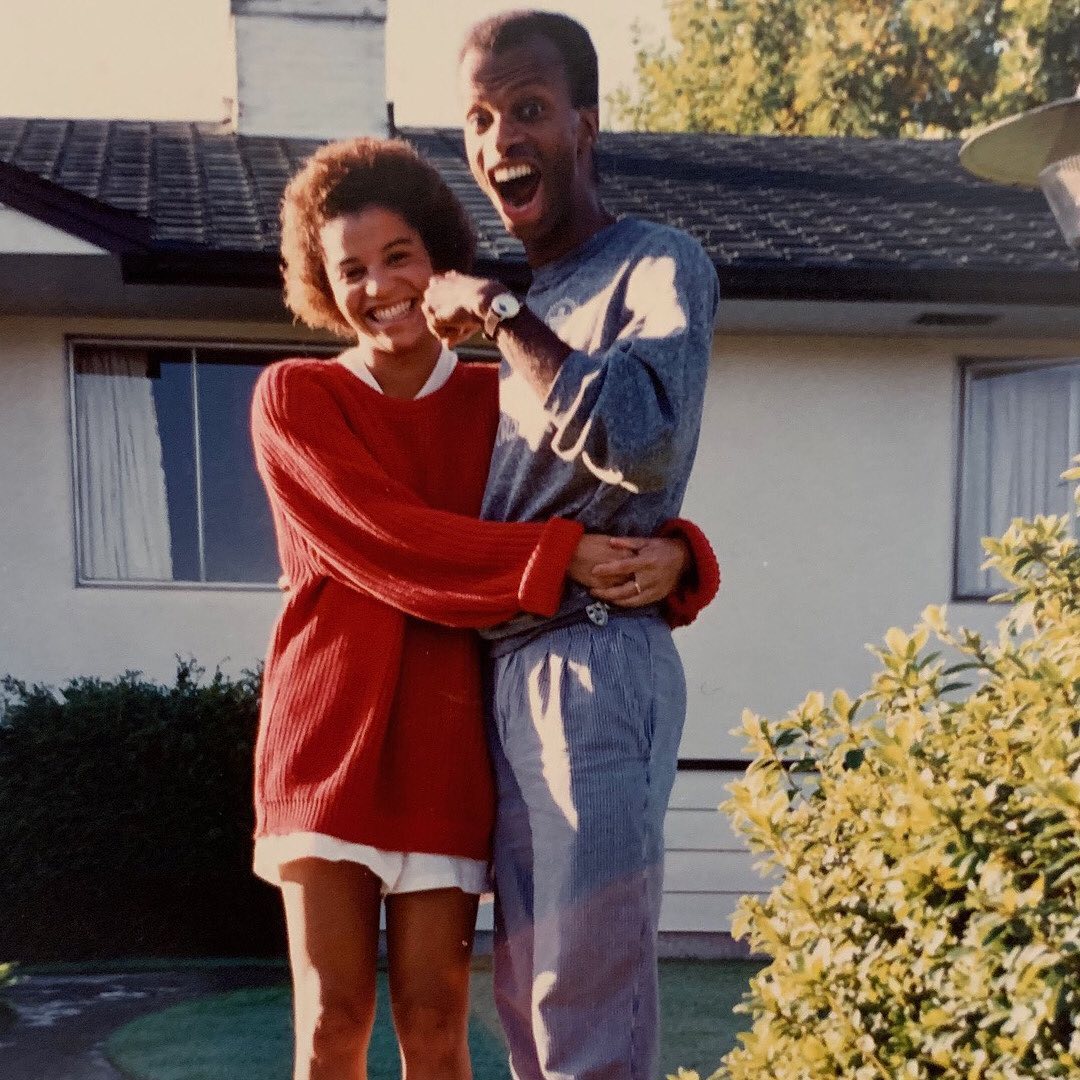 An old picture of Gloria Reuben with her late half-brother brother Denis Simpson
