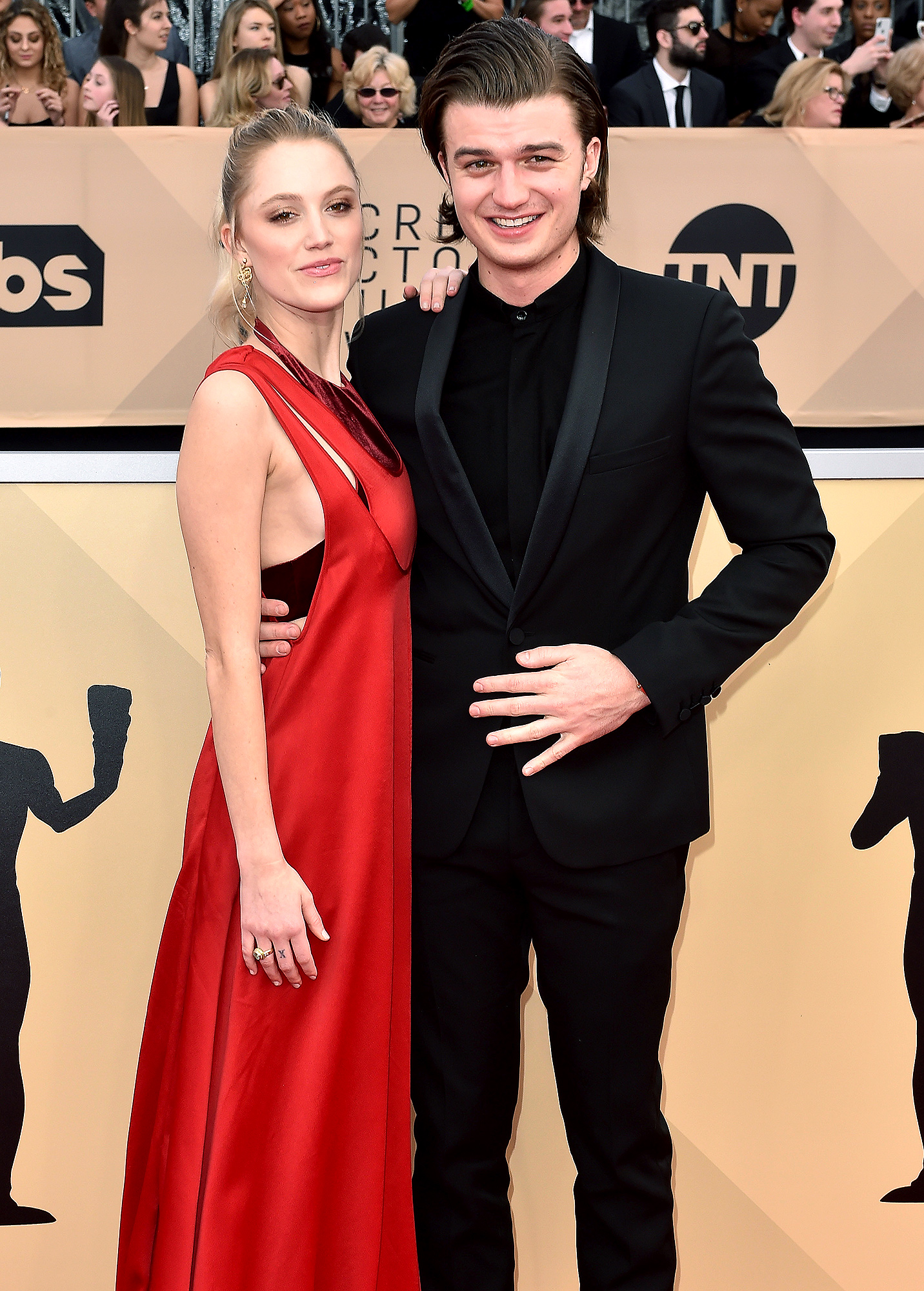 Joe Keery with his girlfriend, Maika Monroe, at the 24th Annual Screen Actors Guild Awards