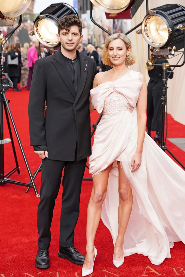 Laura Carmichael and her boyfriend Michael C. Fox at the premiere of Downton Abbey: A New Era