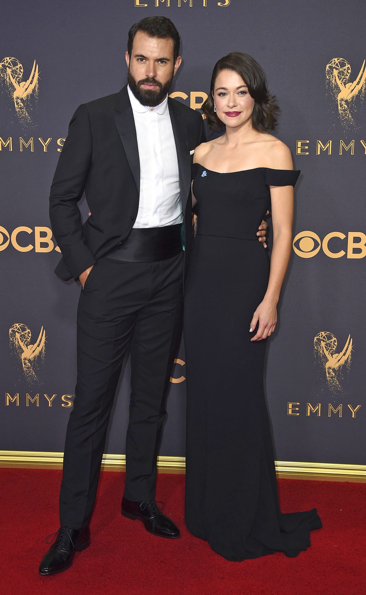 Tatiana Maslany with her ex-boyfriend, Tom Cullen, at the Emmys