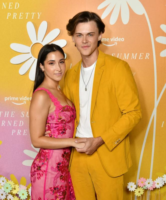 Christopher Briney with his girlfriend Isabela Machado at the premiere of The Summer I Turned Pretty